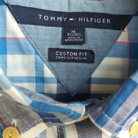 Tommy Hilfiger Blue Plaid Casual Shirt Sz XL - Picture 4 of 6